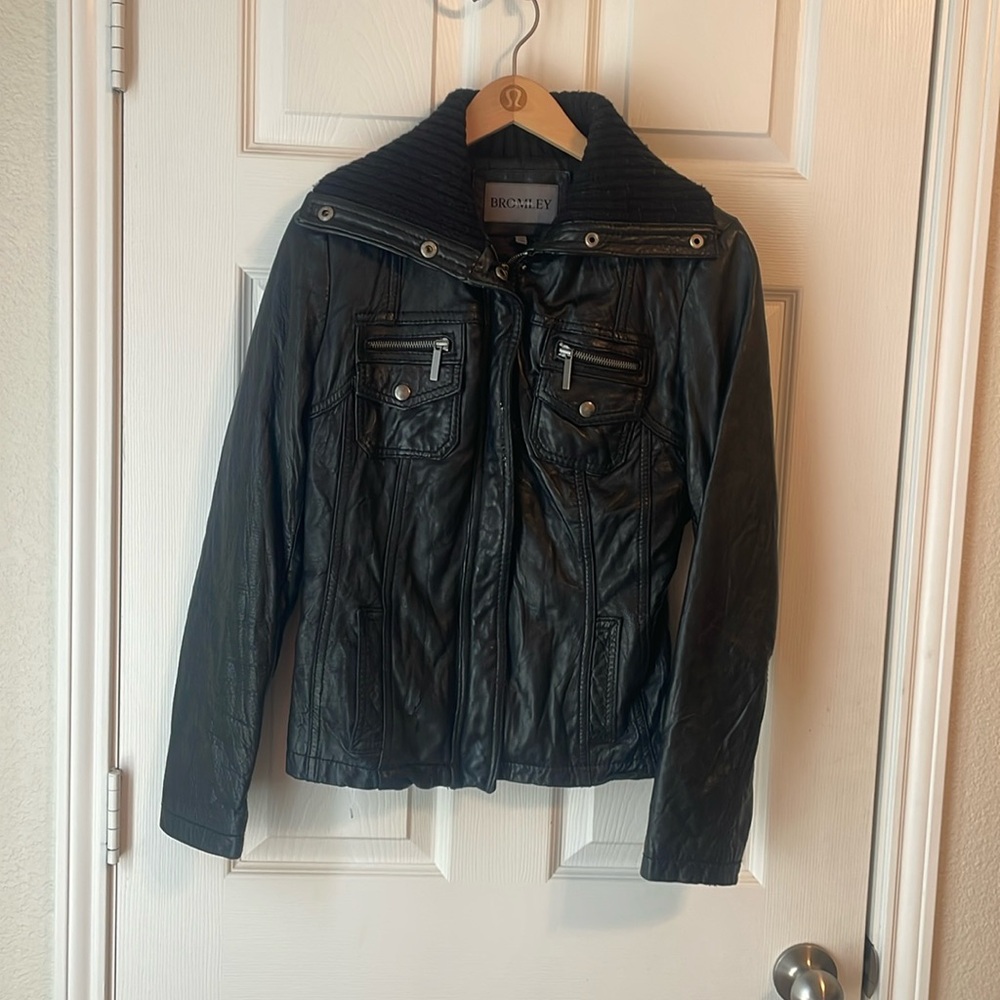 Leather moto jacket